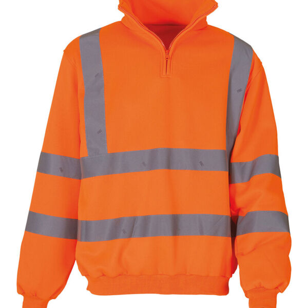 Hi-vis ¼ zip sweatshirt (HVK06) Thumbnail