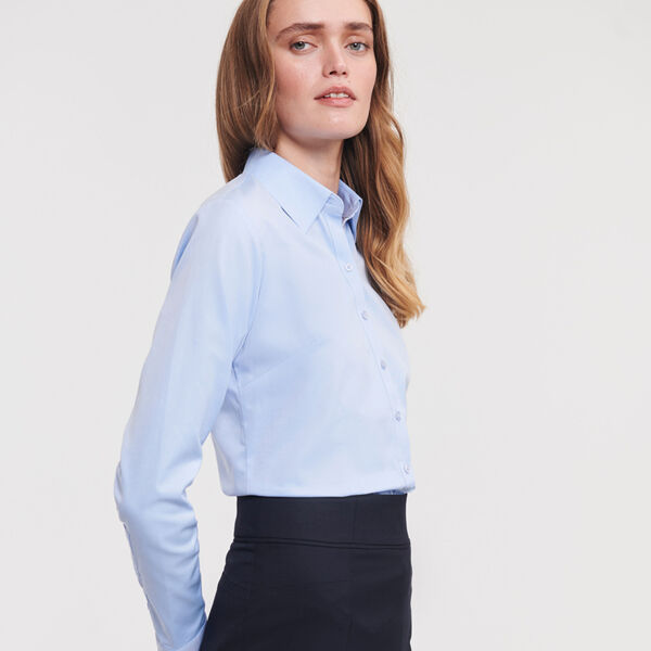 Russell Athletic Collection Ladies Long Sleeve Herringbone Shirt Thumbnail