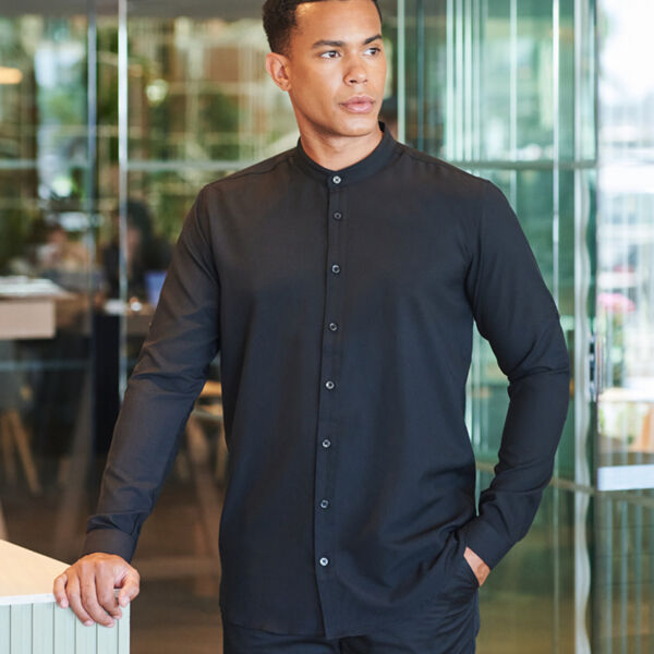 Henbury Mandarin Roll Sleeve Anti-Bac Wicking Shirt Thumbnail